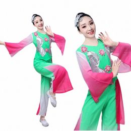 hanfu classical dance female yangko clothing fan dance performance chinese folk dance for woman R3OV#