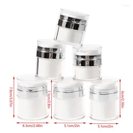 Storage Bottles 1PC15G 30G 50G Cosmetic Jar Acrylic Cream Refillable Vacuum Bottle Press Style Vials Airless Container