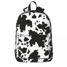 Backpack Black And White Cowhide Animal Skin Pattern Backpacks Student Book Bag Shoulder Laptop Rucksack Waterproof Travel