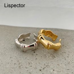 Cluster Rings Lispector 925 Sterling Silver Simple Bamboo Joint For Women Men Glossy Thick Wide Ring Unisex Statement Jewelry Gifts