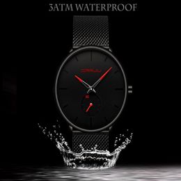 Crrju watch men Top Brand Luxury Quartz watch Casual quartz-watch stainless steel Mesh strap ultra thin clock male Relog304I