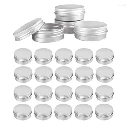 Storage Bottles LBER 48 Pcs 1 Oz Tins Silver Aluminum Screw Top Round With Lid Containers