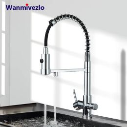 Chrome Filtered Kitchen Faucet Pure Water Kitchen Faucet Dual Handle Hot&Cold Drinking Water Purified Kitchen Mixer Taps