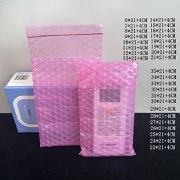 Storage Bags Pink Anti-static Bubble Bag Thickened Shockproof Foam Express Transportation Package Double Layer Self-adhesive Sealing Pocket