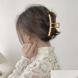 Clamps Geometric Cross T Word Hair Clamp Large Size Square Bow Tie Shape Clips Claw Europe Women Ponytail Scrunchies Acetic Dhgarden Dhkfc