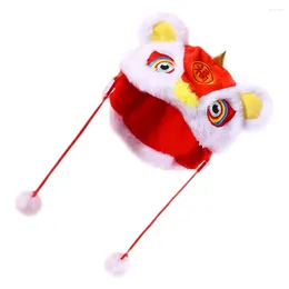 Dog Apparel Puppy Halloween Hats Chinese Dancing Lion Ornament Acrylic Pet Cosplay Headgear