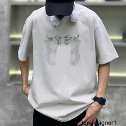 Designer High end quality trendy classic diamond B family loose and comfortable pure cotton short sleeved T-shirt for couples Korean version fashionable top TW5A