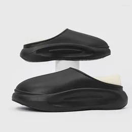 Slippers Winter Mens Plush At Home Wrap Heel Antiskid Soft Cotton CottonSlippers Warm Thickening Waterproof Lovers Shoes