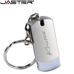 JASTER Portable Metal USB Flash Drive 64GB Mini Pendrive 32GB Silver Memory 16GB Free Key Chain Pen Drive Stick 8GB U Disk 4GB