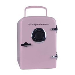 Frigidaire EFMIS151-PINK EFMIS151 Mini Portable Compact Personal Home Office Fridge Cooler Built in Speaker, 4L Capacity, Chills Six 12 Oz Cans, 100% Free