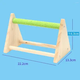 Other Bird Supplies Sturdy Parrot Stand Natural Wood Swing Toy Triangle Cages Landscaping