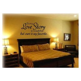 Wall Stickers English Every Love Storey Is Beautif Home Decor Quotation Word Art Decal Sticker Drop Delivery Garden Dhg8P