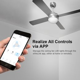 Itead SONOFF iFan04-L Wifi Celling Fan Switch Module Smart Fan Light Controller Support 433Mhz RM433 e-WeLink APP Remote Control