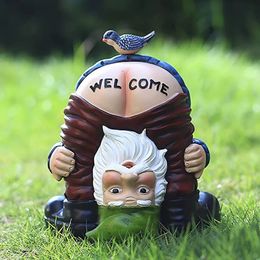 1pc Garden Gnome Ornaments Outdoor Resin Funny Gnome Statue Mini Outdoor Decorations For Outdoor Indoor Lawn Patio Yard Garden D 240322