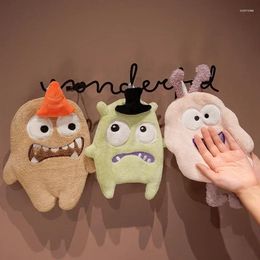 Towel Halloween Hand Towels Monster Hanging Style Kitchen Wipe Quick Drying Three-layer Thickened Coral Velvet Handkerchief