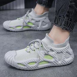 Casual Shoes Textile Socks 2024 Breathable Men's Versatile Color Matching Sports Driving Shake Sound Explosion