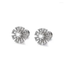 Stud Earrings 925 Sterling Silver Earring Simple Snowflake Flowers Turnbuckles For Women Girl Wedding Party Jewellery Gift