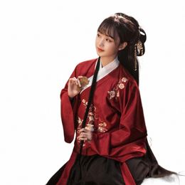 embroidery Hanfu Women Folk Dance Costume Traditial Festival Outfit Singers Rave Performance Clothing Fairy Dr 2 Pcs DC4672 k14b#