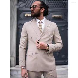 Men's Suits 2 Piece Jacket Pant Double Breasted Elegant Groom Wedding Dinner Prom Party Dress Personalised Tuxedo Pants