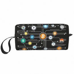 cryptocurrency Bitcoin Altcoin Blockchain Logo Cosmetic Bag Ethereum Makeup Toiletry Organiser Ladies Beauty Storage Dopp Kit y2tZ#