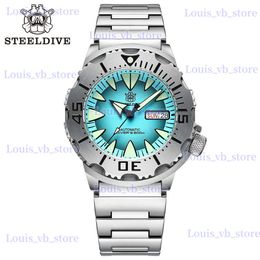 Other Watches STEELDIVE SD1984 New Arrival 42.2MM M onster 200M Waterproof NH36 Day Function Sapphire Glass Automatic ment Steel Bracelet T240329