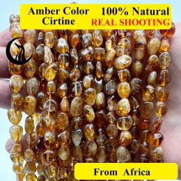 6-8mm Natural Irregular Amber Stone Beads Fluorite Polished Tiny Amethyst Sunstone Beads For Jewellery Making DIY Bracelets 15"