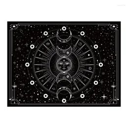 Tapestries Sun And Moon Tapestry Wall Hangings Stars Space Black White Wood Panel For Home Decor