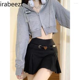 Women's Jackets Ladies Coats Spring/Autumn Design Sense Solid Hooded Loose Casual Versatile Age Reduction Zipper Short Cardigan Clothing