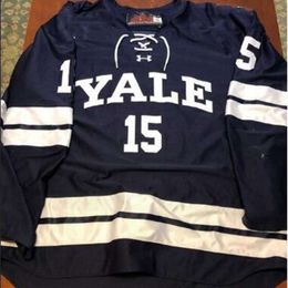 24S Customise tage Yale Home #15 H. Hart #6 S. Wilson Hockey Jersey Embroidery Stitched or custom any name or number retro Jersey