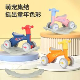 Bikes Ride-Ons Childrens rocking horse baby scooter boys and girls 1-4 years old yo four-wheel toy car childrens balance bike riding toyL2403