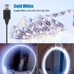 Led Makeup Mirror Light Vanity Lamp Strip 5V USB Backlight LED Flexible Lamp Tape Dressing Table Mirror Lamp For Bathroom Decor