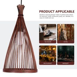 Bamboo Lantern Pendant Lamp Natural Rattan Wicker E27 Chandeliers Hand-Woven Bamboo Lampshades Lighting Fixtures Hanging Light