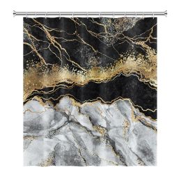 Morden Art Shower Curtain Abstract Marble Ink Texture Waterproof Colourful Bath Curtains Home Bathroom Decor Curtain With Hook