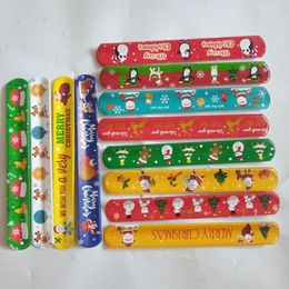 Party Favor Random 100pcs Christmas Slap Bracelets Bands For Kids Bags Filler Wristbands