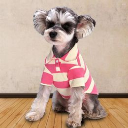 Dog Apparel Shirt Soft Breathable Pet Vest Casual Striped T-shirt For Bichon Poodle Chihuahua Summer Clothes Small Dogs Cats