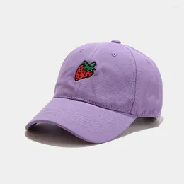 Ball Caps Cotton Fruit Strawberry Embroidery Casquette Baseball Cap Adjustable Snapback Hats For Men And Women 64