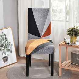 Universal Dining Chair Cover Geometric Elastic Slipcovers Chair Case Stretch Seat Cover for Wedding Hotel Banquet Living Room