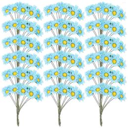Decorative Flowers 100 Pcs Artificial Bouquets For Wedding Simulated Daisy Decorations Real Looking Home