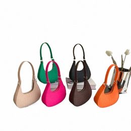 women Felt Handbag Fi Subaxillary Bag Designer Exquisite Shoulder Bags Crescent Saddle Bag For Ladies Advanced Armpit Bag o6Ef#