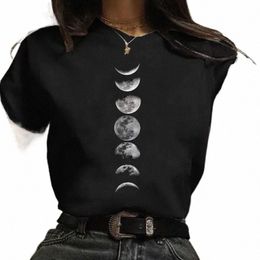 maycaur New Funny Mo Print T Shirt Women Plus Size Black Tshirts Fi O Neck Short Sleeve T-Shirt Summer Tees Casual Top A0Uk#