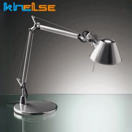 Modern Industrial LED Table Lamp With Clamp Adjustable Swing Arm E27 Silver Desk Lamp Dormitry Study Bedroom Reading Night Light