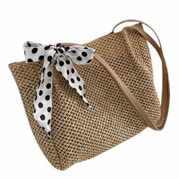 straw Handbag Handmade Woven Basket Bucket Beach Bag Women Sling Bag Tote Bag Travel Shoulder b7cr#