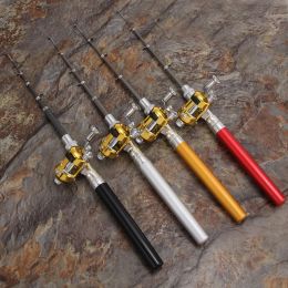 Mini Portable Pocket Fish Pen Compact Fibre Glass Aluminum Alloy Fishing Rod Pole Reel Combos Durable Fishing Enthusiast GIft
