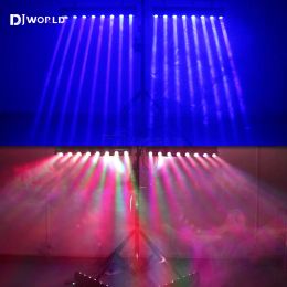 2pcs 8X12W LED Beam Bar Moving Head Light 9/38DMX Hot Wheel Infinite Rotating RGBW 4IN1 Running Effect for DJ Disco Party Stage