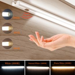 DC 5V USB Aluminium LED Bar Light Hand Scan Sensor Switch Control Kitchen Closet Light 30 40 50 cm 3 Colour Temperature Wall Lamp