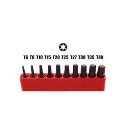 -t40 Screw Driver Bits Magnetic 25mm S2 Alloy Hex Torx Head Ratchet Wrench Electric Screwdriver Bit Tool Set