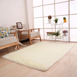 Bath Mats High-quality Thickened Plush Carpet Living Room Rectangular Solid Colour Large Floor Study Bedroom Bedside Soft Foot Pads