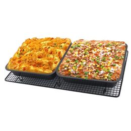 2024 Non Stick Pizza Pan Bakeware Carbon Steel Square Deep Plate Tray Bread Cake Mold Kitchen Baking Tools Non Stick Pizza Pan for Baking