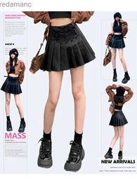 Skirts Skorts Women Pu Faux Leather Preppy Style Mini Pleated A-line Skirt Maillard Gyaru Coquette Harajuku 2000s Dark Academia Y2k Cyber Punk 240330