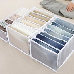 Storage Bags Jeans Clothes Divider Box Closet Drawer Thick Pants Sweater Underwear Sock Mesh Separation Boxs Can Washed Organiser Bag